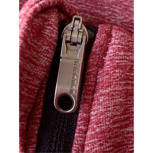Lululemon Surge Warm 1/2 Zip In Silver Heathered Prep Red - Picture 9 of 13